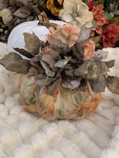 Handmade Pumpkin Napkins decoupage on Foam pumpkin  picture