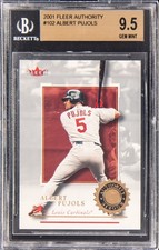 2001 FLEER AUTHORITY #102 ALBERT PUJOLS ROOKIE RC BGS 9.5 picture