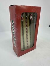 Longaberger Ornament Christmas Glass Candy Cane Set of 4 New Vintage Rare picture