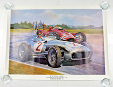 Juan Manuel Fangio Mercedes Benz W196 1955 Villafuerte Vintage Racing Poster picture