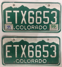 1999 Pair of Colorado License Plates ETX6653 picture
