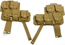 WWI BRITISH WEALTH INFANTRY P1908 P08 ENFIELD RIFLE WEB AMMO POUCHES-PAIR picture