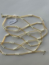 Vintage Czech Republic Blown Glass Garland Yellow Tube Bump Pearl Bead Christmas picture
