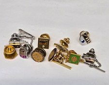 10k Vintage Enamel Lapel 10 Pins Lot Bendix Avis BJ Mixed Collectible Designs picture