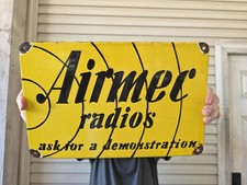 VINTAGE AIRMEC RADIOS 'ASK FOR A DEMONSTRATION' PORCELAIN SIGN 14
