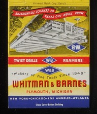 1950s Whitman & Barnes Makers of Fine Tools Since 1848 Factory Plymouth MI Wayne picture