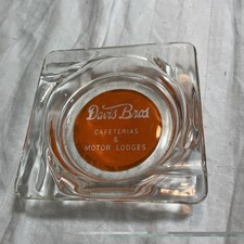Vintage Marketing Glass Ashtray Davis Bros. Cafeterias & Motor Lodges picture
