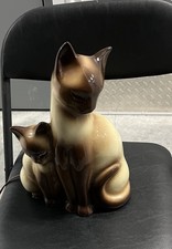 Vintage 1950s 1960s Howard Kron Siamese Cat And Kitten Lamps X2 picture