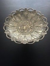 Antique circa 1930-1950 brass metal tripod Lion Paws Angel Vide Poch Tray picture
