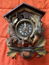 Vintage German Musical Cuckoo Clock Hunting Stag Brahms Lullaby Parts Repair picture