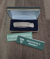 BUCK KNIVES 2000 525 LOCKBACK .925 ENGRAVED STERLING SILVER COVERS picture