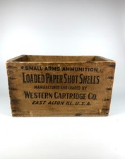 Vintage Western Cartridge Co Wood Ammunition Crate Shot Shell Box USA picture