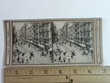 Naples Italy Street Scene Stereoview Card Sommer & Behles Napoli Roma 1900s picture