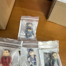 Bearbrick-Style Bear Keychain Vinyl Figures Multicolor Lot of 4 No Packaging picture