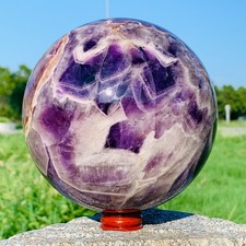 5.48LB Natural Dreamy Amethyst ball Quartz crystal Sphere Crystal Reiki Healing picture