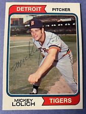 1974 Topps Mickey Lolich #9 SIGNED Detroit Tigers AUTO picture