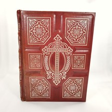 Vintage PTL Television Network Library Edition Family Bible KJV Red Letter Study picture