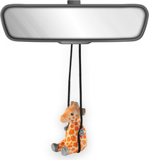 Handmade Wooden Swinging Giraffe Car Hanging Ornament - Cute Hand Carved Painted picture