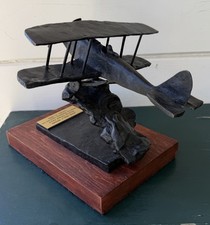 Vintage Maurice Holland Award Bronze Jenny Airplane Sculpture Desk Model picture