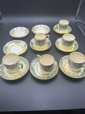 Wedgwood Etruria Yellow Lustre Demitasse Coffee Set 15 Piece picture
