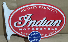 Indian Motorcycle Porcelain Enamel Sign  26 x 16 Inches 2 Sided picture