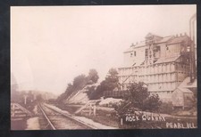 REAL PHOTO PEARL ILLINOIS ROCK QUARRY BUILDING RAILROAD POSTCARD COPY picture