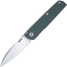 SRM Knives Qrick Linerlock Green & Orange G10 Folding 14C28N Knife 408LGX picture
