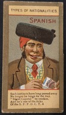 1890, KINNEY, N240 TYPES OF NATIONALITIES Folding Card: SPANISH (NEAR MINT) picture