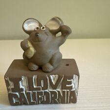 Vintage Ceramic Stoneware I Love California Mouse Candle Holder Stash picture
