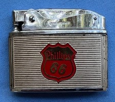 Vintage Little Billboard Pocket Cigarette Lighter/Advertising Phillips 66 Oil picture