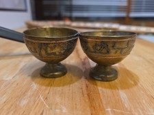 Old Antique Islamic / Urdu Hand Embossed Rare Copper & Brass Two Small Bowl picture