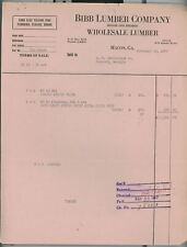 1957 Bibb Lumber Company Macon GA Rough and Dressed Wholesale Lumber Invoice 238 picture