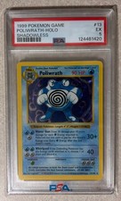 1999 Pokemon Base Set Shadowless #13 Poliwrath Holo PSA 5 Card picture