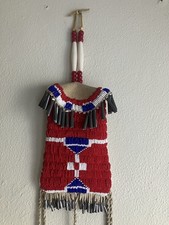 Native American inspired Leather bead work Strike A Lite bag Kiowa/Crow Replica  picture