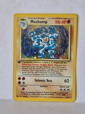 Pokemon TCG Machamp Holo Card 8/102 1st Edition Base Set picture