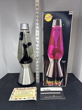 ✨Vintage Lava Lamp Model 216 Silver Century Starlight Base Black Lava 17” ✨ picture