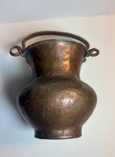Antique Hand-Hammered Copper Pot With Handle picture