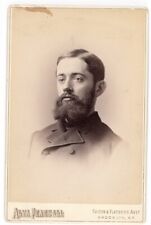 Man w Well Groomed Beard antique Brooklyn New York Cabinet Photo picture
