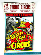 vtg Clyde Beatty Cole Bros Poster Willmington DE circus carnival bette leonard picture
