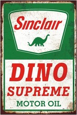 Tin Metal Signs Vintage Reproduction, Sinclair Motor Oil, Retro Decor for Man picture