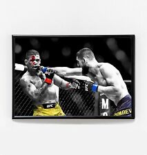 Khamzat Chimaev vs Gilbert Burns Fight Poster Original Art - UFC 273 NEW USA picture
