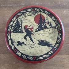 Vintage Independent Can Co. [Baltimore, MD] Black/Red/Gold Winter Metal Tin picture