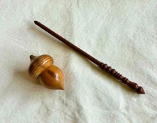 Vintage thimble holder & crochet needle, Excellent Condition, Treen Ware picture