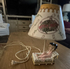 Betty Boop Table Lamp Corded Electric On/Off Switch White Cord Pink Black picture