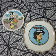 Vintage 1968 Dogpatch USA Li'l Abner Souvenir Mini Plates Set of 2 Japan picture