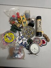 Junk Drawer Lot sold as is-patches, toy cars mcdonalds toys and more picture