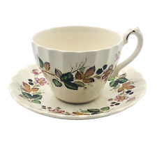 Set Hedgerow Olde Chelsea Staffordshire Tea Cup & Saucer rare single Stamped cup picture