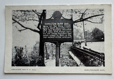 1947 NJ Postcard Weehawken New Jersey Hamilton Burr Duel Memorial Sign Tablet picture