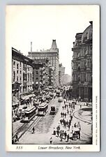 New York City NY, Lower Broadway, Antique Vintage Souvenir Postcard picture