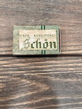 Cafe Konditorei Schön Vintage Green Stripe Label Matchbook picture